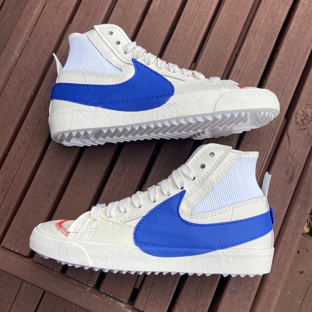 Nike Blazer Mid ‘77 Jumbo Women’s Size 9.5 White Royal Blue Sneakers - Picture 5 of 13